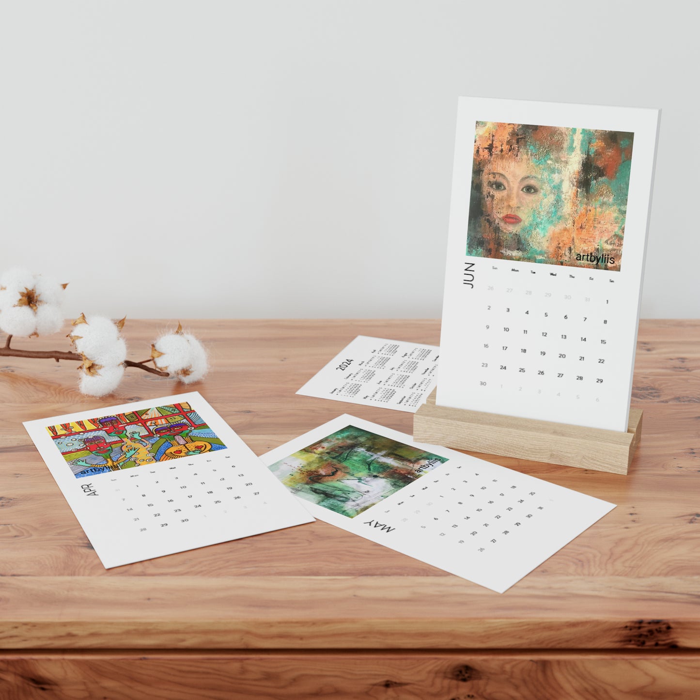 Vertical Desk Calendar 2024